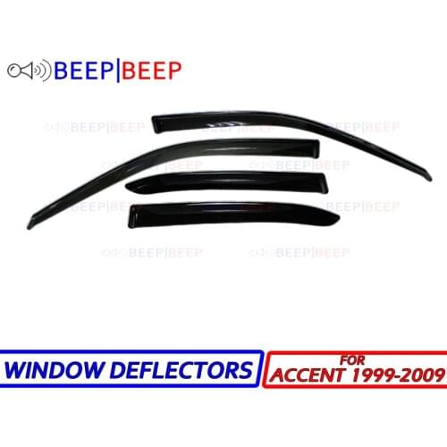 For Hyundai Accent 1999-2009 car window deflectors wind deflector sun guard rain vent visor cover trim car styling accessories