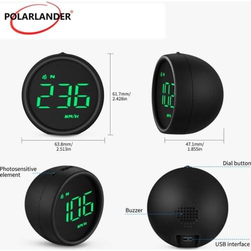 Car GPS Speedometer Green Light Round Monochrome Mile and Kilometer Switch G1 5V Hot Selling Speeding Alarm Suitable for All Car
