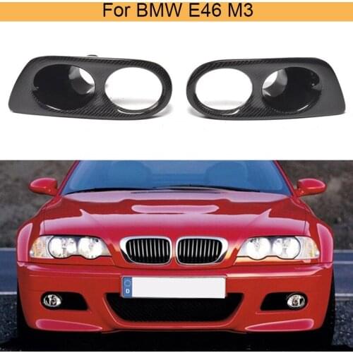 Car Front Bumper Fog Light Covers Trims for BMW 3 Series E46 M3 Bumper 2000 - 2006 Front Fog Lamp Masks Caps Covers Carbon Fiber