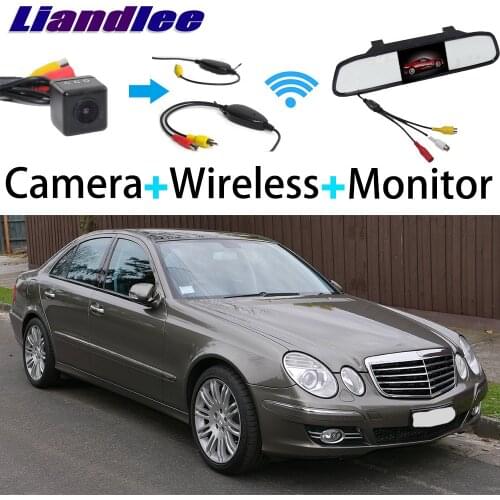 Liandlee 3in1 Wireless Receiver Mirror Monitor Special Rear View Camera For Mercedes Benz MB W211 E200 E220 E240 E280 E300 E320