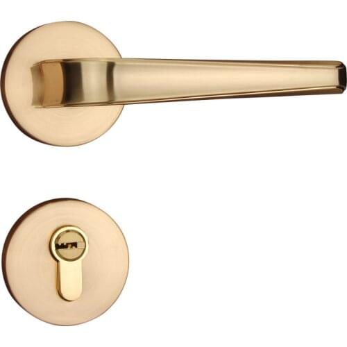 Zinc Alloy Big Home Goods High Grade Door Locks Brushed Gold Personal Protection Indoor Sliding Bedroom Bathroom Door Lock