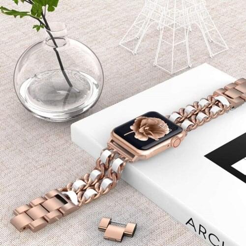 Jewelry Bracelet for Apple Watch Band 44mm 40mm iWatch 5 4 SE Series 6 Stainless Steel Strap For Applewatch 3 42mm 38mm Bands