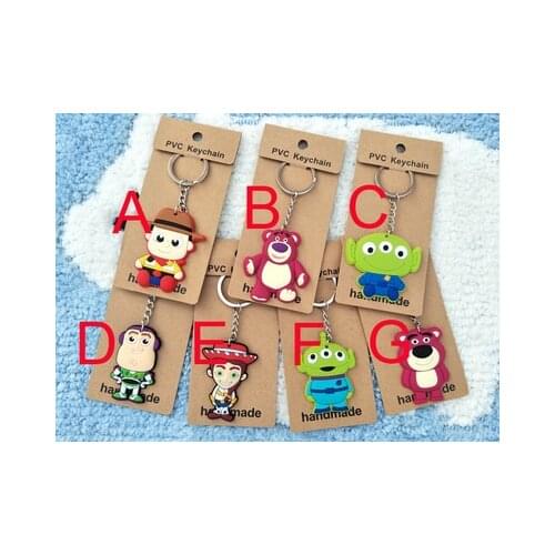 Disney Toy Story Woody Lotso Bear Fashion Anime Toy Figures Keychain Cartoon Keyholder Birthday Children Gifts