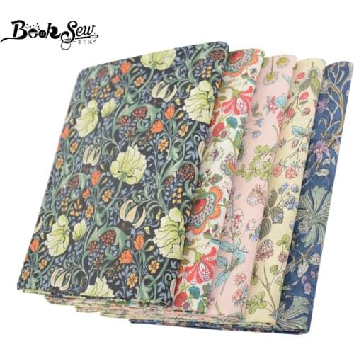 Booksew Flower Printed Cotton Quilt Woven Fabric For Dress Apparel Sewing Needlework Bedding Sheet Clothes Fabrics Home Textile