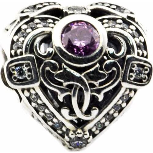 Pave Stones Love Heart Beads for Charms Bracelets Women Silver 925 Jewelry Hot Sale DIY Openwork Charm Beads for Jewelry Making