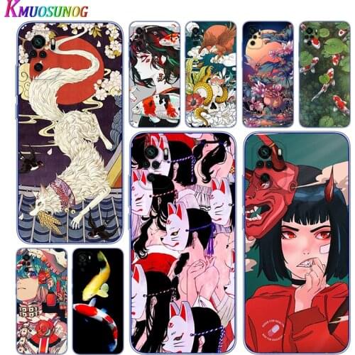 Transparent Cover Japanese Style Anime For Xioami Redmi Note 10 10S 9T 9S 9 8T 8 7S 7 6 5A 5 4X 4 Pro Max Phone Case