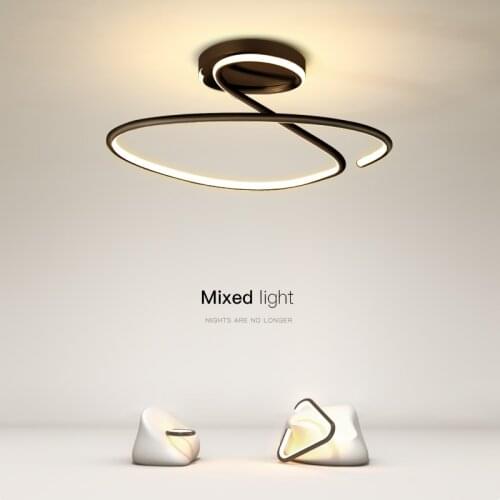 Black Or White Minimalist LED Ceiling Light Modern Nordic Creative Panel Lamp For Dining Living Room Bedroom Kitchen Indoor Deco