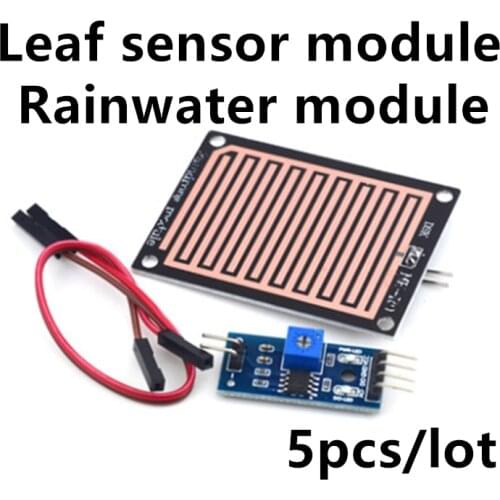 5pcs/lot A Raindrop rainwater module Rain leaf sensor is highly sensitive Raindrop sensor board + control board + DuPont line