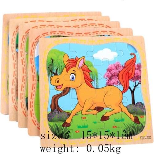 Animal Wooden model Toy Jigsaw puzzle wood toys baby educational games toys for children educational toys gifts for children