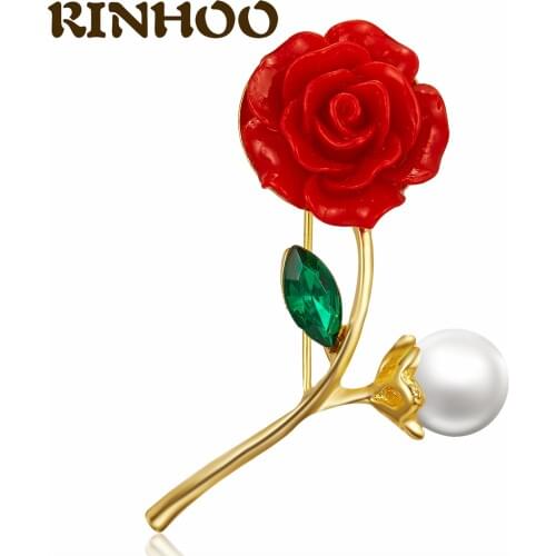 Elegant Pink Red Rose Tulip Bouquet Enamel Brooches Metal Flowers Weddings Banquet Brooch Pins For Women And Men Jewelry Gifts