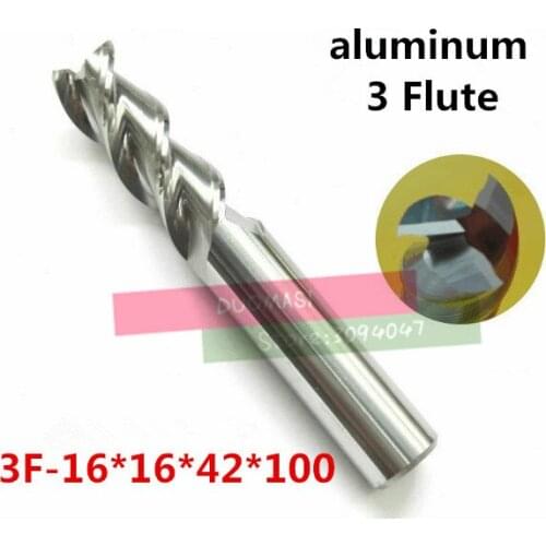 3F-16*16*42*100,HRC50,Carbide Square Flatted End Mill3flute milling cutter for aluminum endmill Carbide CNC End mill Router bits