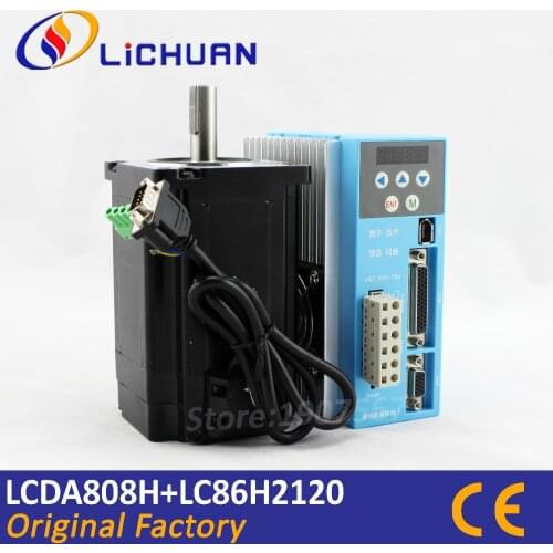 Good Nema 34 digital closed loop stepper motor and driver kit 8.2Nm 8A 2 phase step servo AC50-80V fast speed cnc controller