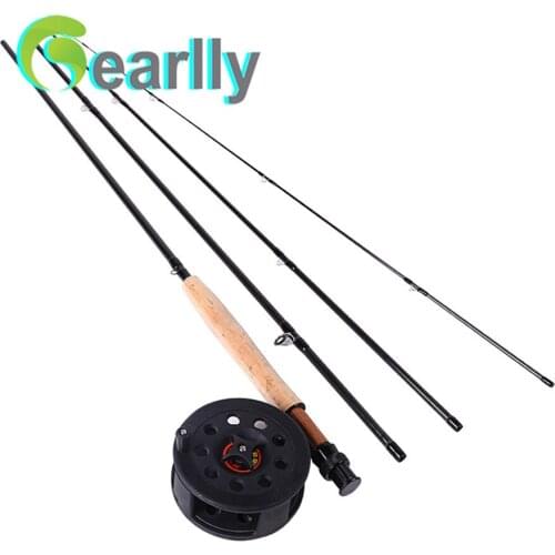 High Quantity Carbon Trout Fly Fishing Rod 2.7m 4 Section Medium Fast Action Plastic Tube Fly Rod