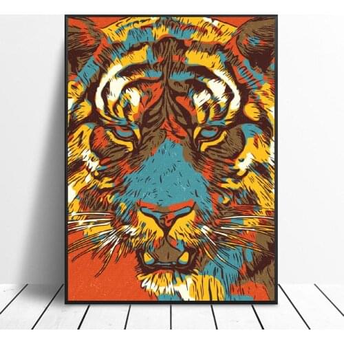 Tiger Artwork Canvas Print Wall Art Poster Picture Modern Bedroom Living Room Decoration No Frame