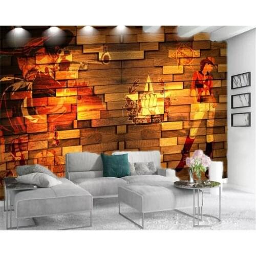Classic 3d Wallpaper European-style High-grade Wooden Wall Figures Digital Printing HD Decorative Beautiful Wallpaper