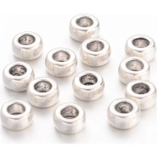 Pandahall 200PCS Tibetan Beads for jewelry making DIY Bracelet Necklace Accessories , Ring, 6.5x3mm, Hole: 3mm F80