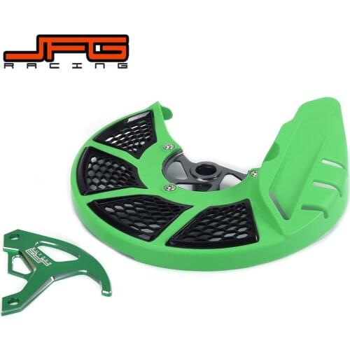 A Set Front & Rear Brake Disc Rotor Guard Protective Cover For KAWASAKI KX 250 KX250F KX450F KX KXF 250 450 KLX450R Dirt Bike