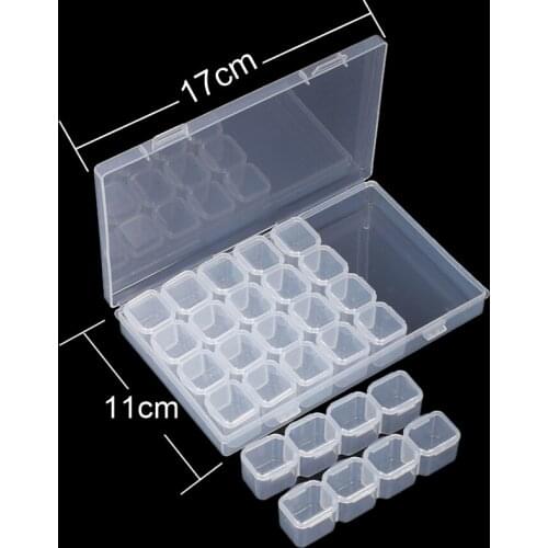 28 Slots Diamond Embroidery Box Diamond Painting Accessory Case Clear plastic Beads Display Storage Boxes Cross Stitch Tools
