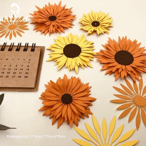 Metal Cut Dies Sunflowers DIY Scrapbooking Paper Craft Handmade Card Album Punch Art Cutter Aliancutle Cutting Dies