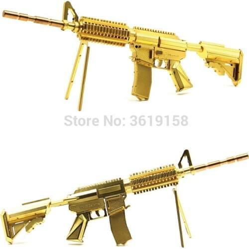 3D Metal Nano Puzzle M4A8 Carbine Gun Weapon Models kit Toy,DIY 3D Laser Cut Jigsaw Sheet Copper Assembled Model Collection Gift