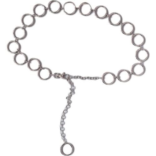 41 Inch Women Girls Retro Circle Heart Shaped Metal Waist Belt Classic Jewelry Tassel Adjustable Body Belly Chain Accessories fo