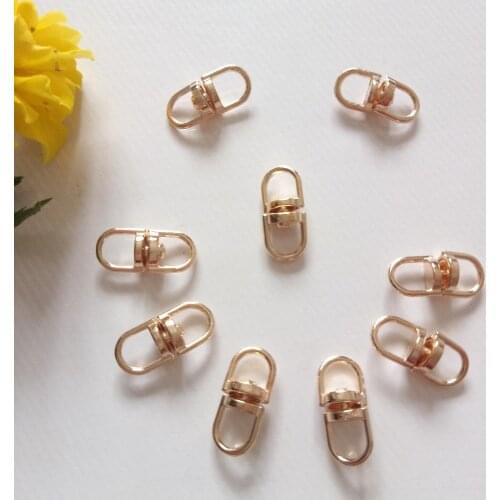 Fashion 20pcs Gold/White K Color Metal Swivel Hook Clasp Key Chains Keyrings Connectors For Lanyards Paracord Handbag Bag Parts