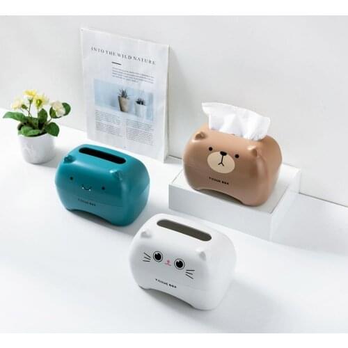Cartoon Napkin Holder Box Desktop Tissue Boxes Decorative Paper Towel Dispenser