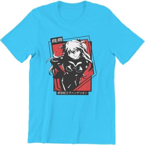 Westcreek Asuka 80s Retro Anime Fashion Red Pink Gothic Anime HipHop Woman KoreanStyle Mens T-Shirts 108663
