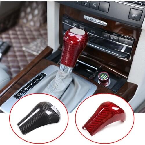 Real Carbon Fiber Car Gear Shift Head Trim Sticker For Mercedes Benz C Class W204 E W212 GLK X204 CLS W218 A G Class