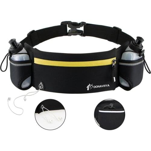 Running Waist Bag Marathon Running Belt Men Women Outdoor Riding Fitness With Water Bottle Waterproof Phone Sport Waist Bags