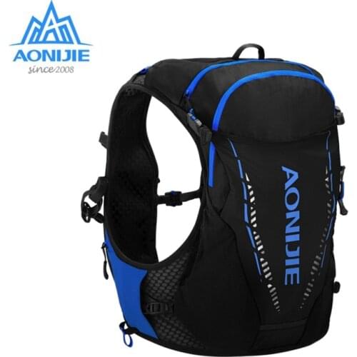 AONIJIE 10L Ultralight Sports Backpack Hydration Packs Running Vest Waterproof Bags Free Water Flasks For Outdoor Camping Hiking