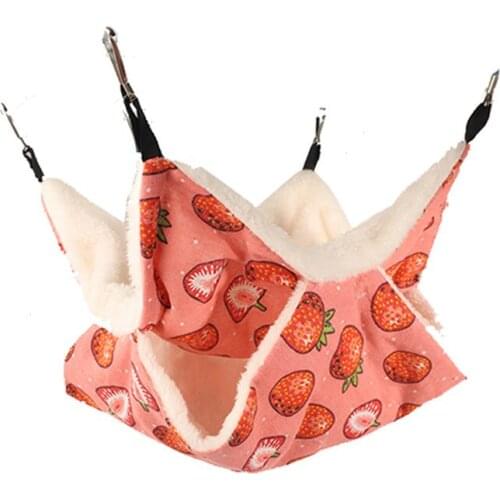Cute Double-layer Warm Hamster Hammock Hanging Bed Guinea Pig Cage Small Animal Accessories Cotton Nest Ferret Pet Supplies