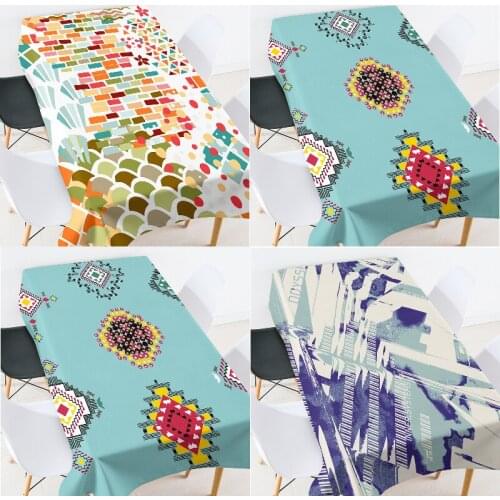 Geometric stripe printing dining table decor table cover cloth embroidered tablecloth linen tablecloth waterproof tablecloth