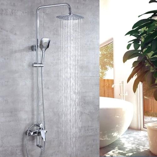 Bathroom Shower Faucet Rainfall Shower Mixer Tap With Hand Sprayer Head Set 3-Function Switch Hot and Cold Water Mixer Faucet