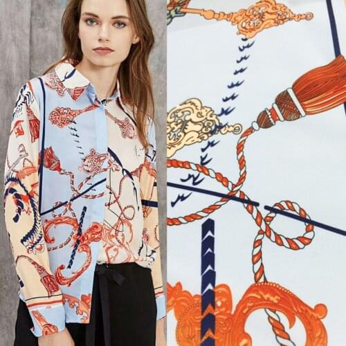 Digital Printing Summer Clothing Fabric Hand-painted Printed Cloth High-end Cloth Polyester Chemical Fiber Sewing Material