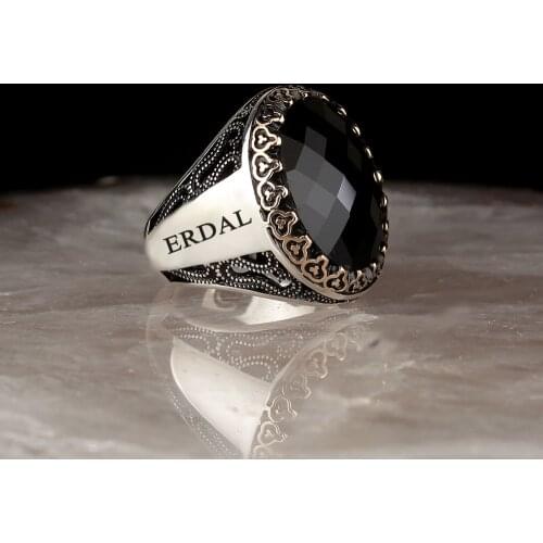 Zircone Traditional Turkish 925 Silver Handmade Signet Rings Jewelry Gift From Turkey for Women Men