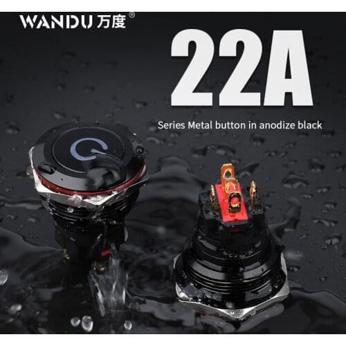 WD22mm High Quality lamp switch IP67 Momentary Push Button Switch