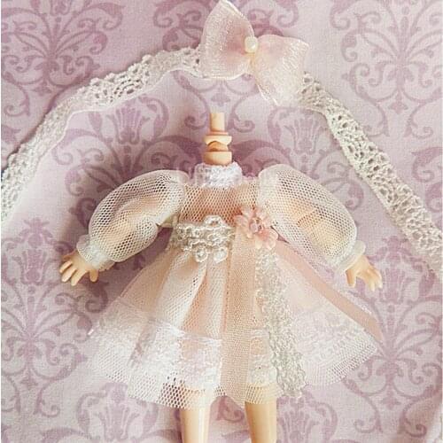 1 Set Cute OB11 Clothing White Chiffon Dress for Obitsu 11 Doll, 1/12 BJD Doll Clothes Outfits Accessories