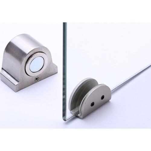 1 Magnet Glass Door Stop Stainless Steel Door Stopper Magnetic Door Holder Toilet Glass Door Doorstop Furniture Hardware Tool