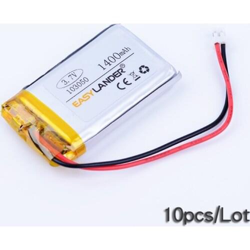10pcs/Lot 3.7V 1400mAh 103050 Rechargeable li Polymer Li-ion Battery For GPS PSP MP3 SPeaker DIY PAD Power LED Bluetooth Pen