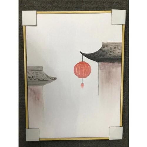 100% Hand Painted Modern Chinese Style Lantern Oil Painting on Canvas Abstract Canvas Painting Wall art Picture for Home Decor