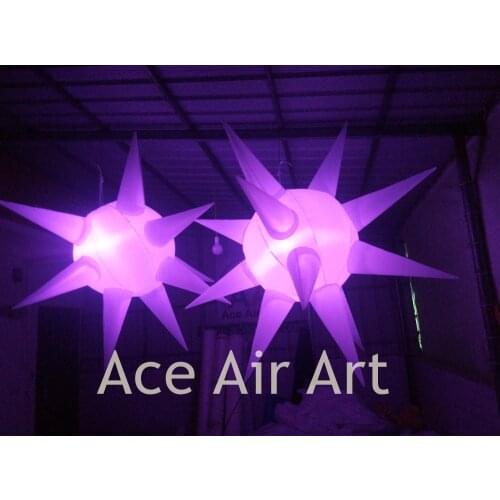 2 m Diameter Lighting Inflatable Star with Colorful LED For Event Decoration