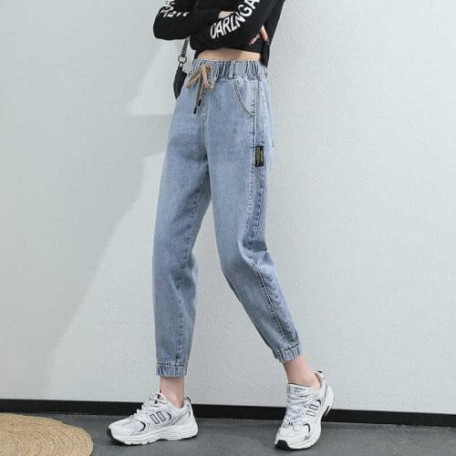 2021 Spring Autumn New Korean High Waisted Ladies Skinny Jeans Womens Clothing Woman Womens Bodycon Pants Denim Streetwear