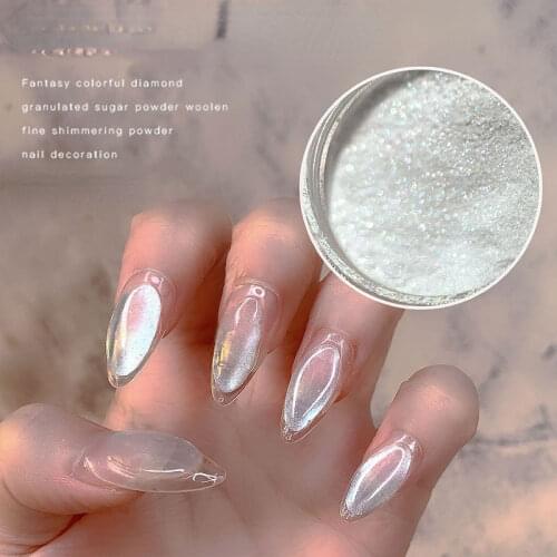 2021 New Nail Art Powder High Gloss Crystal Powder Transparent White Nail Acrylic Powder