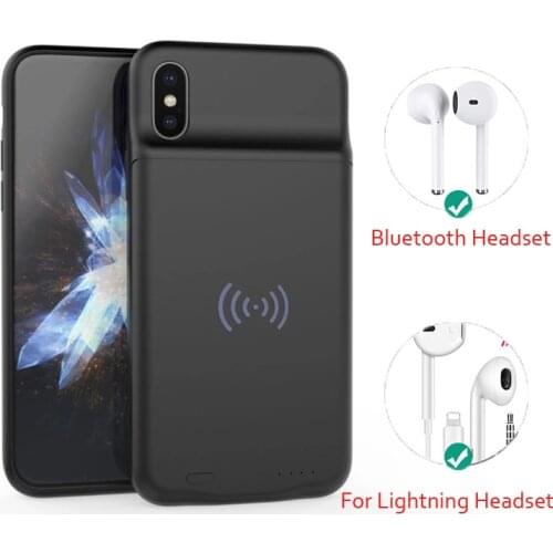 3800/5000mAh Wireless Battery Charger Case for iphone X Xs 6 6S 7 8 Wireless Charging Battery Power Case for iphone 6P 7P 8 P