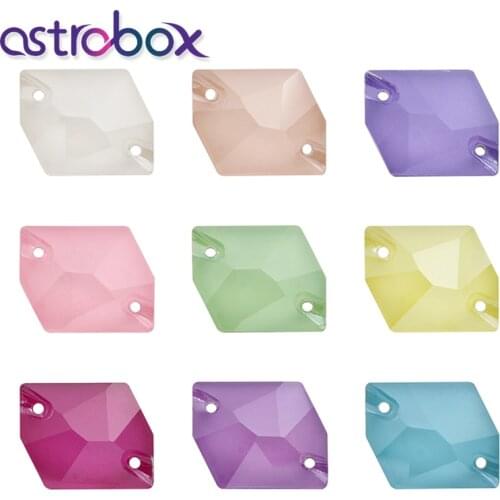 Astrobox Candy Colors K9 Glass Sew on Rhinestone MK Series Two Holes Sewing Stones Loose Beads DIY Supplies Jewelry Dress