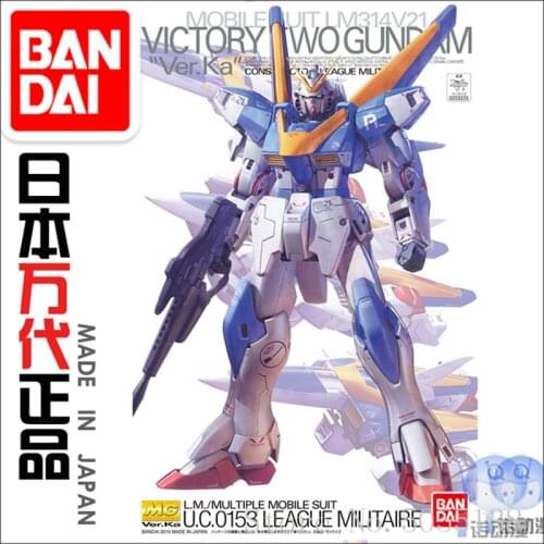 Bandai Gundam Model IN-Stock Assembly MG 1/100 Vctory2 Wo Gundam ROBOT Figure Anime Toys Figure Gift