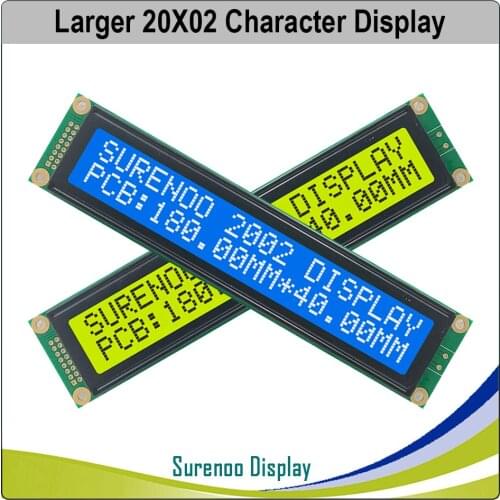 Larger Character 202 20X2 2002 LCD Module Display Screen LCM Yellow Green Blue with LED Backlight