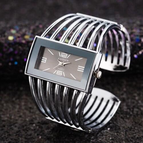 Montre Luxury CANSNOW Gold Silver Watch Womens Bracelet Watches Square Dial Quartz Clock Fashion Watch Lady Relogio Feminino