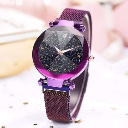 Women Watches Luxury Starry Sky Stainless Steel Mesh Magnetic Strap Ladies Watch Quartz Wrist Watch Relojes Zegarek Damski